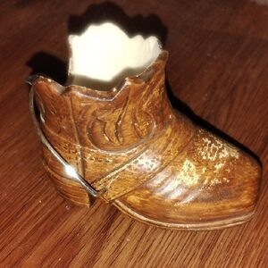 Brown Decorative Boot Figurine